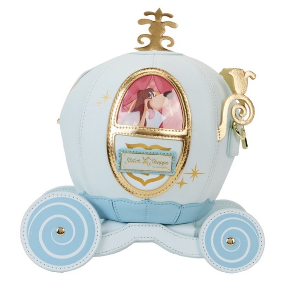 NWOT Disney Loungefly Stitch Shoppe Cinderella Pumpkin Carriage Crossbody Bag - Picture 4 of 7